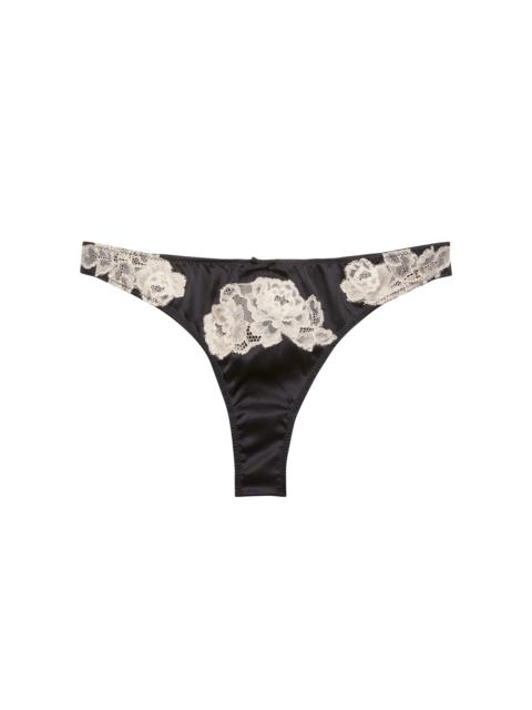 Fleur du Mal Juliet Stretch-Silk Lace Thong black