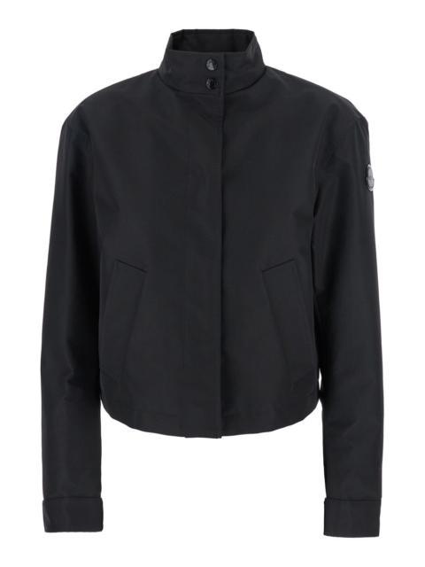 Moncler Moncler Genius Women 'Krovanh' Black Down Jacket With High Neck And Logo Patch On The Sleeve In Tech