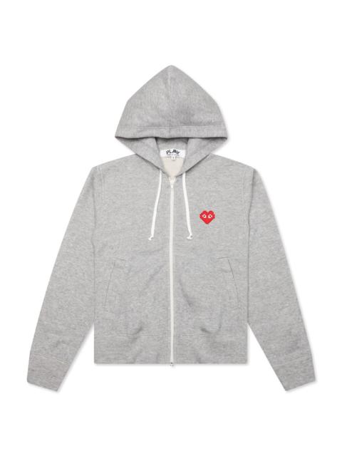 Comme des Garçons PLAY COMME DES GARCONS PLAY X THE ARTIST INVADER WOMEN'S HOODED SWEATSHIRT - TOP GREY