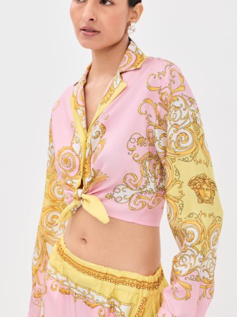 VERSACE Twill Print Silk Shirt