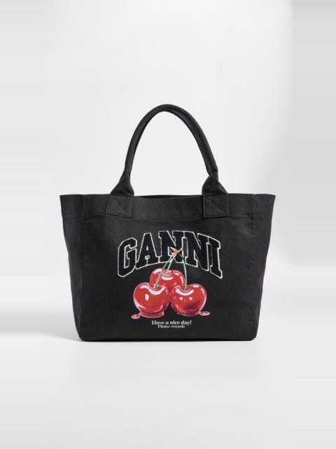 GANNI Medium Trapeze Shopper Cherry Printed Tote