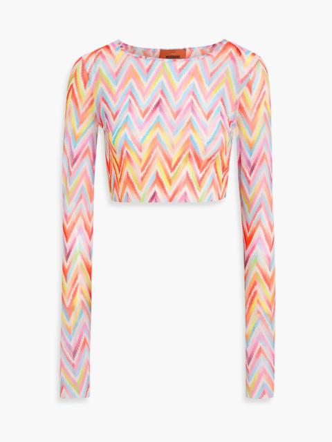 Missoni Cropped printed stretch-mesh top