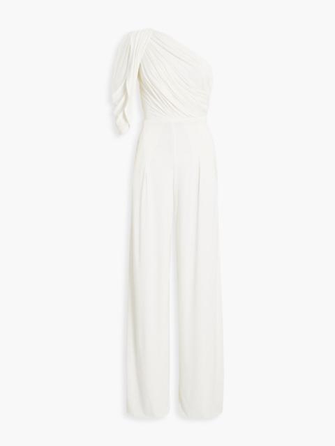 Other Designers One-shoulder draped jersey wide-leg jumpsuit