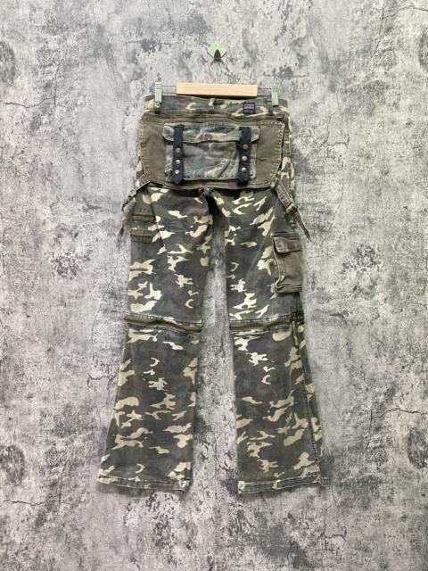 Other Designers Vintage - Japan ACOCO Camo Cargo FLARE Zipper Knee Low Rise Pant