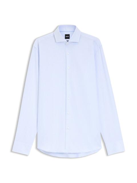 BOSS CHECKED REGULAR-FIT SHIRT IN ITALIAN-MADE COTTON TWILL