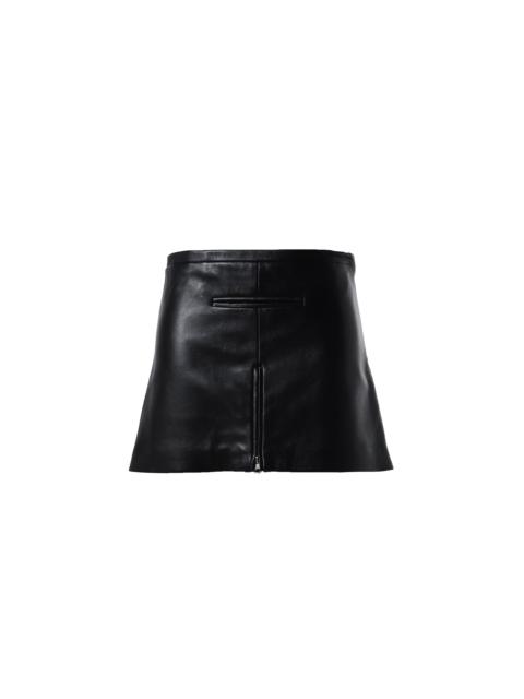 courrèges TAILORED VINTAGE LEATHER MINI SKIRT / BLK