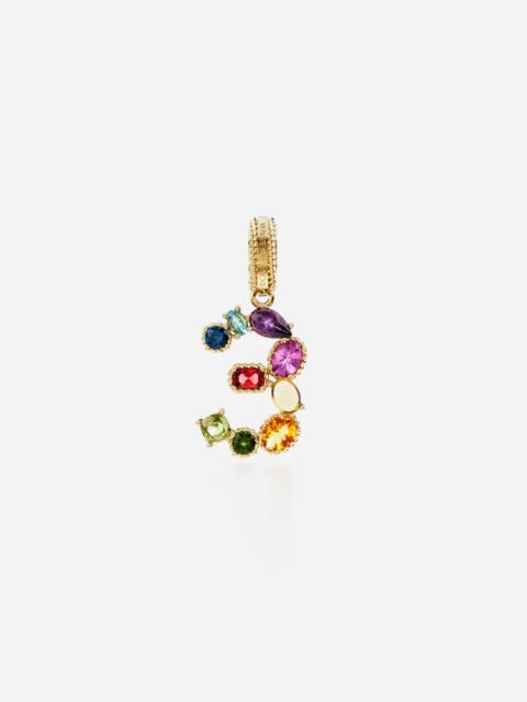 Dolce & Gabbana Charm 3 Lettering 18-carat yellow gold and multicolored gems