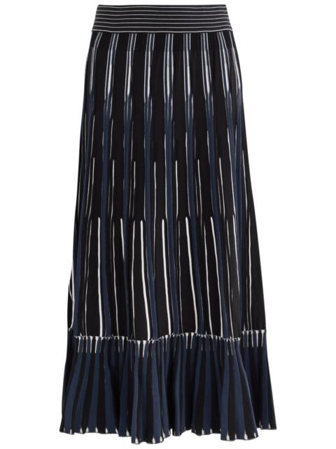 SIMKHAI Simkhai Emerie Striped-intarsia Knitted Midi Skirt