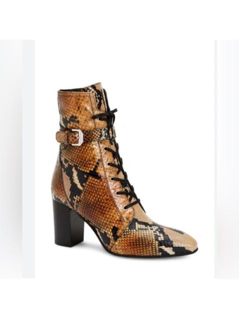 Other Designers New! Aquatalia Fawn‎ Leather Caramel Snakeskin  Lace Up Boots Booties Sz 7 $650