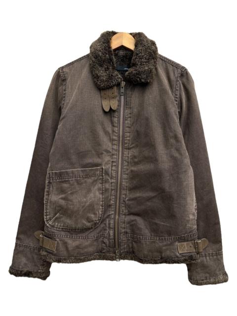 Other Designers Johnbull Alpaca Fur Canvas Sunfaded Brown Jacket