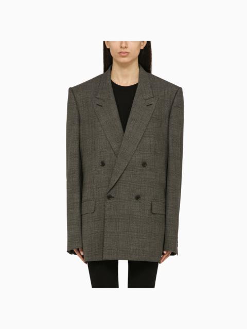 Balenciaga Prince Of Wales Double Breasted Jacket In Wool