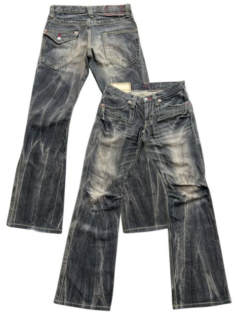 Other Designers Japanese Brand - Blue Way Lowrise Bootcut Flare Distressed Denim Jeans 32x32