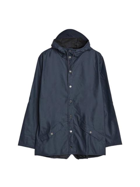 RAINS Rains Navy Waterproof Hooded Rain Jacket