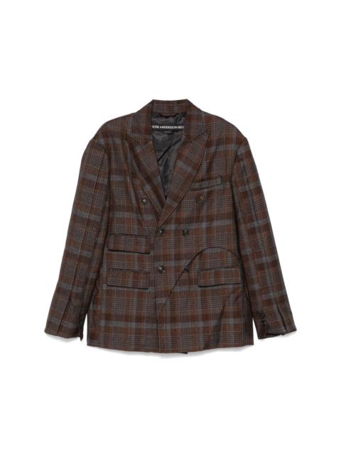 Soe-check double-breasted blazer