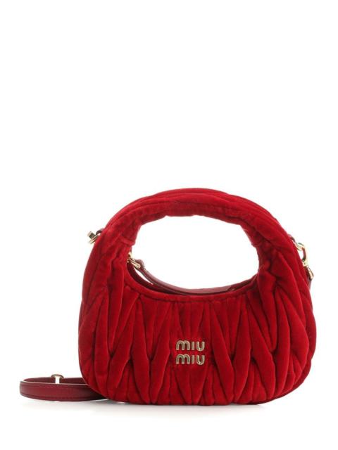 Miu Miu Miu Miu Women Mini "Wander" Bag In Quilted Velvet