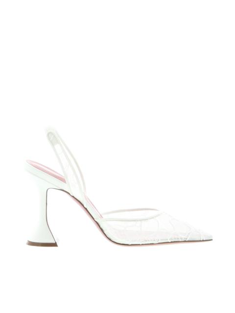 Amina Muaddi Amina Muaddi – Holli Slingback – Lace Ivory