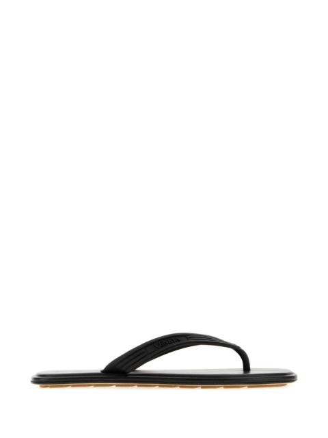 Bottega Veneta Bottega Veneta Men Black Rubber Sampieri Thong Slippers