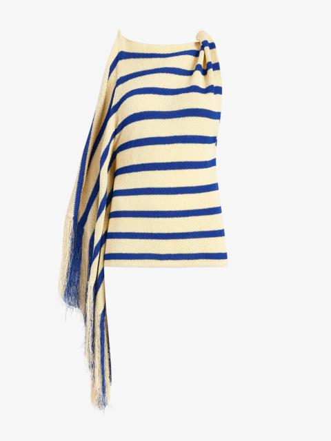 Proenza Schouler Yves Top in Stripe Fringed Knit