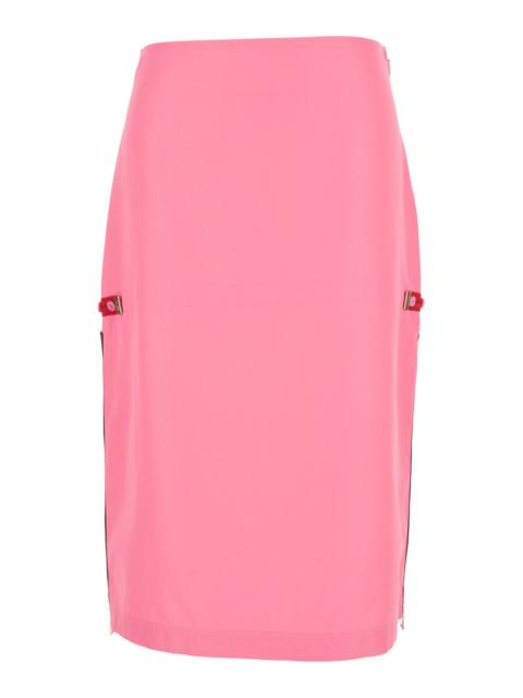 FENDI Fendi Women Pink Pencil Midi Skirt With Elastic Waistband On The Back In Viscose Woman