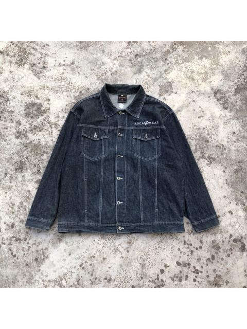 Other Designers ROCAWEAR Embroidery Logo Rare Denim Trucker Jacket
