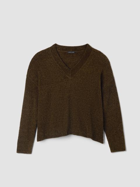 EILEEN FISHER Chenille Blend V-Neck Top