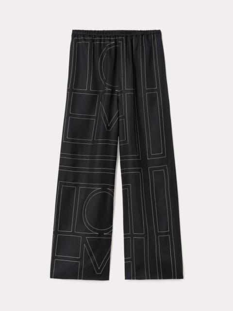 Totême Monogram silk pj bottoms black