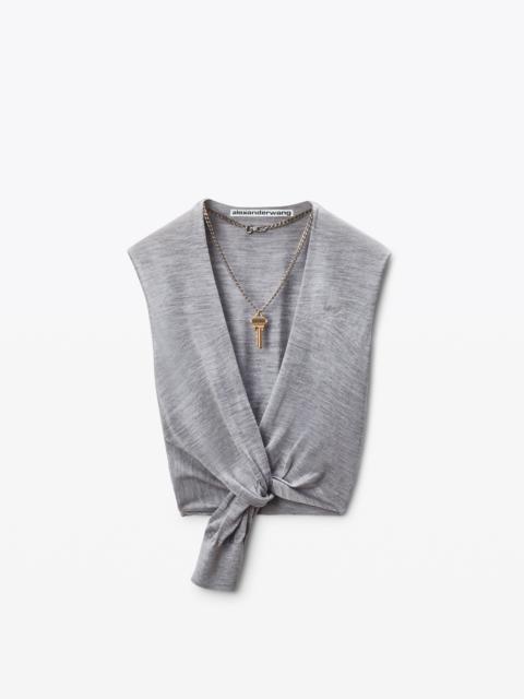 Alexander Wang Grey Merino Wool Nameplate Top