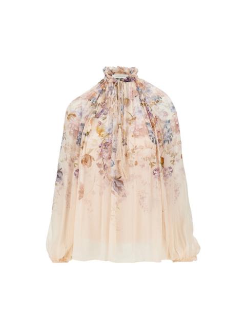 Zimmermann Zimmermann Valiant Crêpe De Chine Blouse Pink