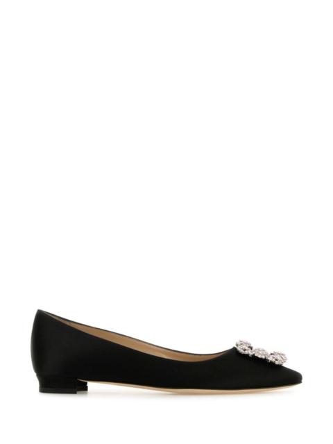 Manolo Blahnik Manolo Blahnik Women Black Satin Hangisi Ballerinas