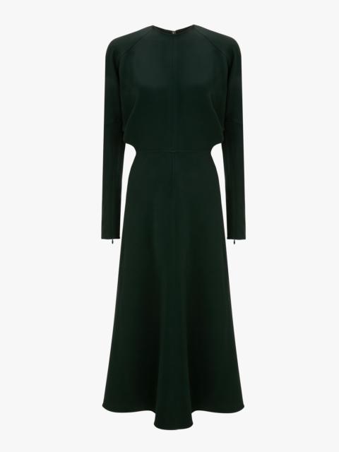Victoria Beckham Dolman Midi Dress In Dark Pine
