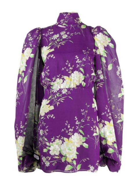 THE ATTICO Gobi Floral-print Silk Mini Dress