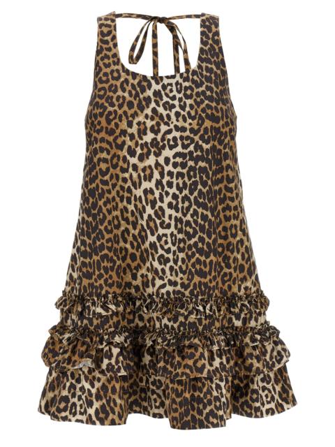 GANNI Ganni Women 'Leopard Cotton Poplin Mini' Dress