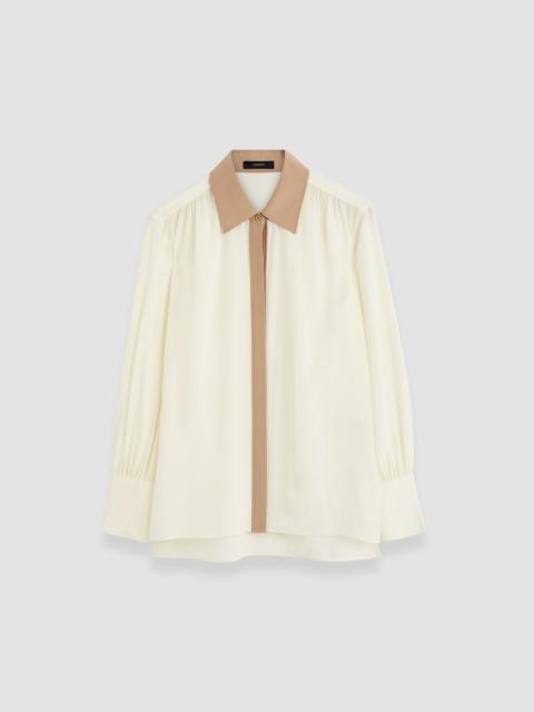 JOSEPH Evora Silk Crepe de Chine Colourblock Blouse