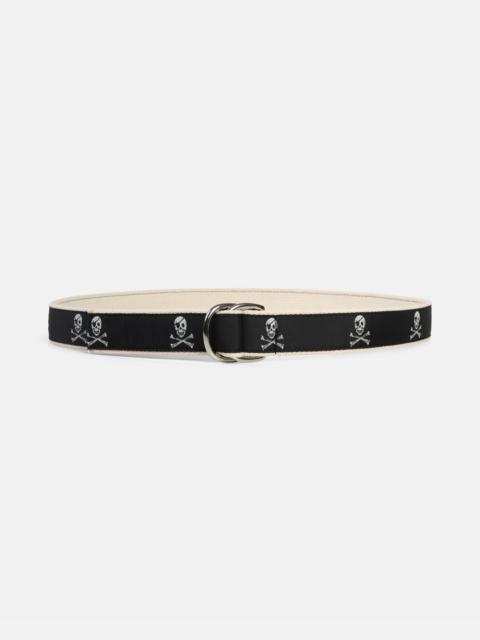 J. PRESS MADE-IN-USA SKULL & BONES MOTIF D RING BELT