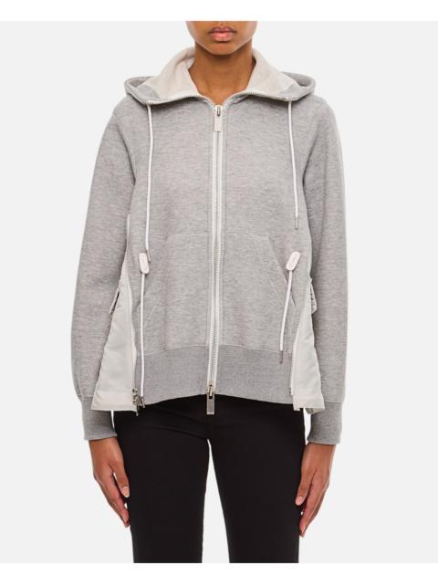 sacai Sacai Women Sponge Sweat X Nylon Twill Hoodie