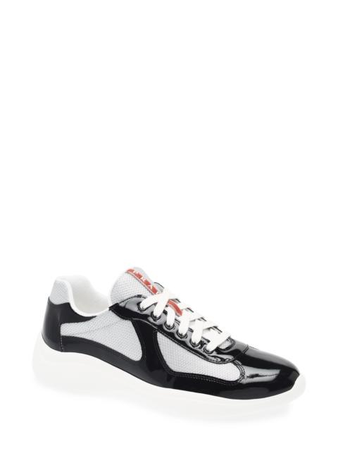 Prada Prada America's Cup Sneaker in Nero/Argento at Nordstrom