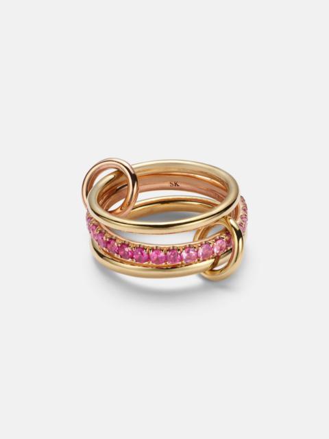 Spinelli Kilcollin Petunia 18kt yellow and rose gold ring with sapphires