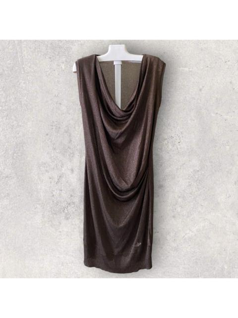 Vivienne Westwood Fall 2011 Brown Glitter Cowl Neck Dress