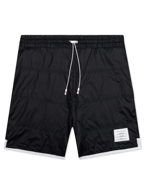 Thom Browne THOM BROWNE TRACK SHORTS W/ JERSEY LINING IN QUILTED RIPSTOP - NAVY