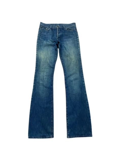 5351 Pour Les Hommes Snakeskin Denim Flare Jeans