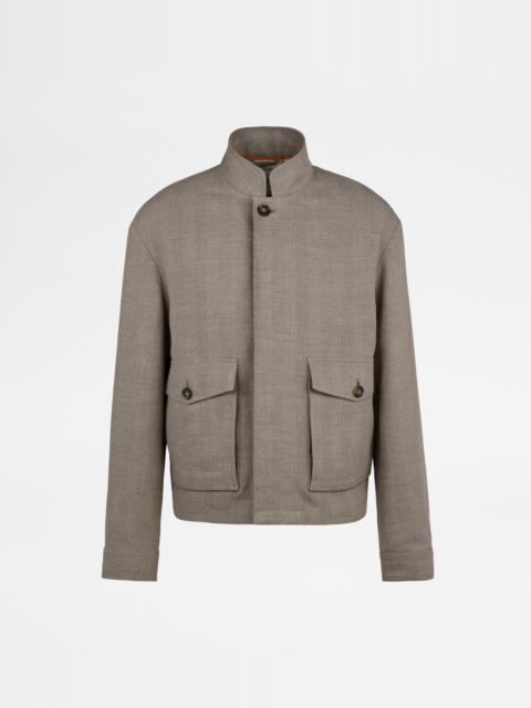 Tod's LINEN BLEND JACKET - BEIGE