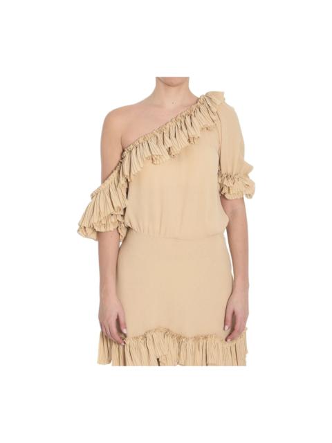 BEIGE DRESS ELEGANT CHIC STYLE