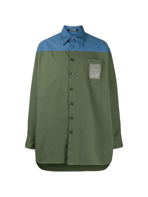 logo-patch panelled shirt