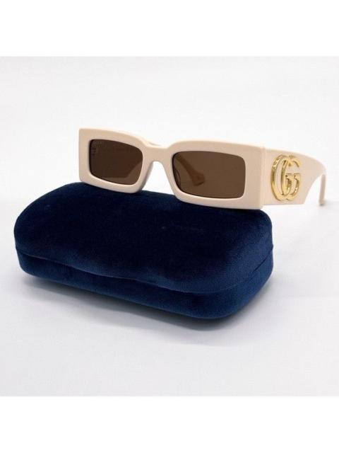GUCCI NEW GUCCI GG1425S 004 RECTANGLE BEIGE BROWN WOMEN SUNGLASSES