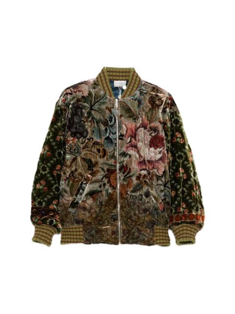 Pierre-Louis Mascia Printed silk blend bomber jacket