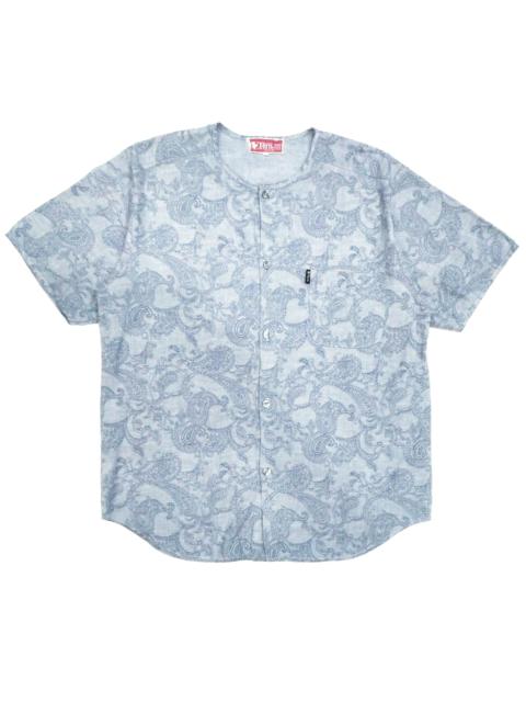 Other Designers Designer - RARE! VTG BRITISH TERN PAISLEY JERSEY BUTTON UP SHIRT