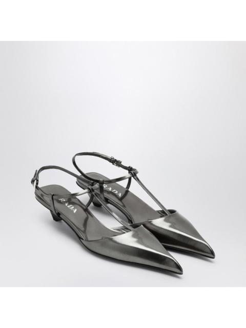 Prada Prada Anthracite Grey Patent Leather Slingback Pumps Women