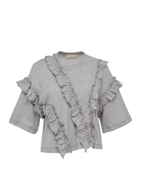 ULLA JOHNSON Sydney Short Sleeve Ruffle Tee