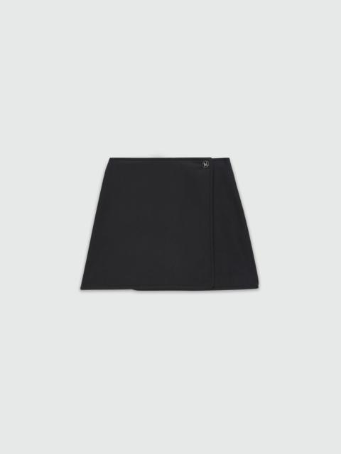 MSGM Black cady miniskirt with "TheMwave" detail