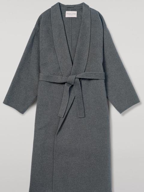 Johnstons of Elgin Grey Cashmere Wrap Coat